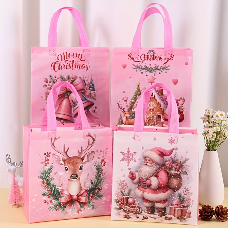 4/8pcs Pink Christmas Tote Bag - Elk Bugle Call recension och pris
